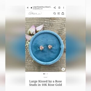 10K Rose Gold Kissed By a Rose Stud Earrings